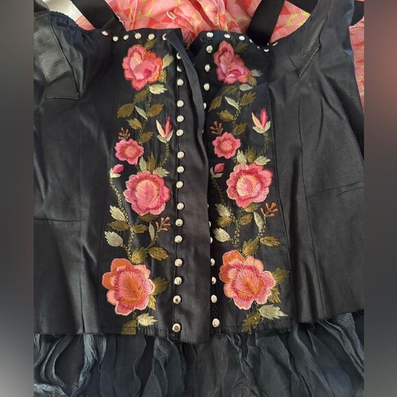 NEW Free People x Brenda Knight Embroidered Corset Top - Picture 5 of 6